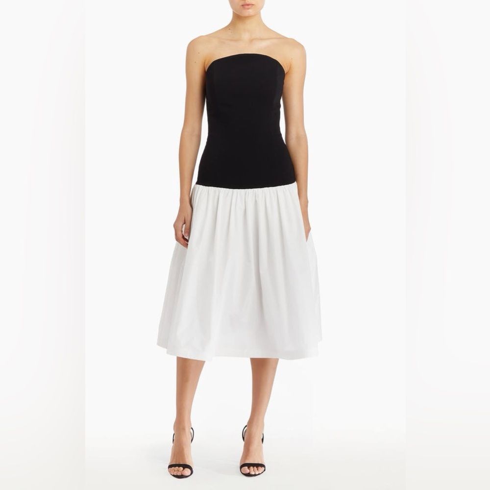 Valencia Strapless Mixed Media Midi Dress